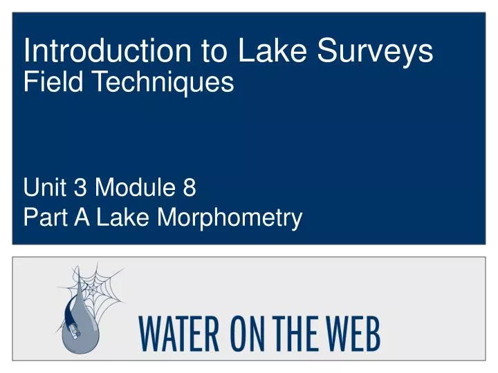 introduction to lake surveys field techniques