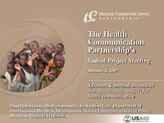 Advances &amp; methods to conduct cost-effectiveness analysis for health communication