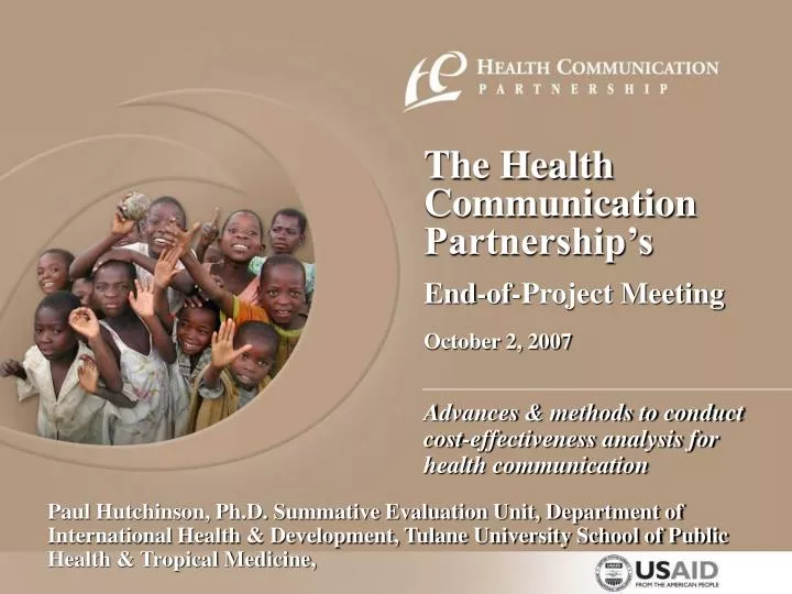 advances methods to conduct cost effectiveness analysis for health communication