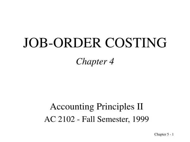 job order costing chapter 4
