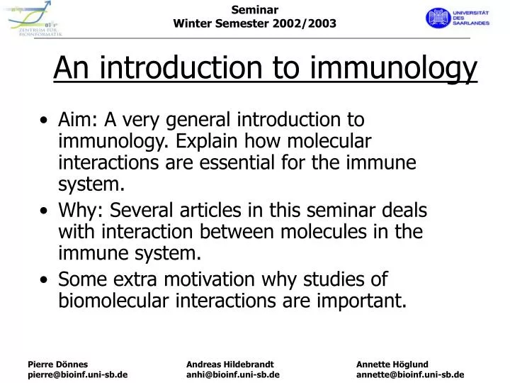an introduction to immunology