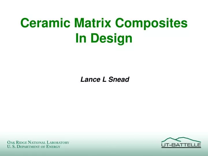 ceramic matrix composites in design