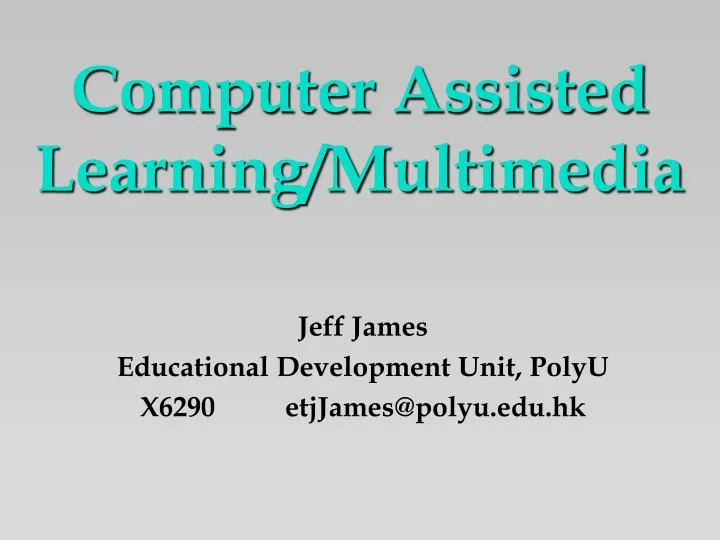 computer assisted learning multimedia