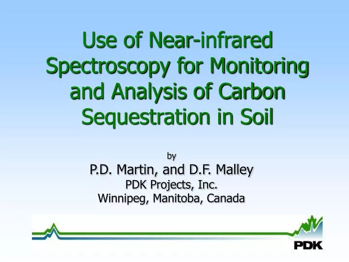 use of near infrared spectroscopy for monitoring and analysis of carbon sequestration in soil
