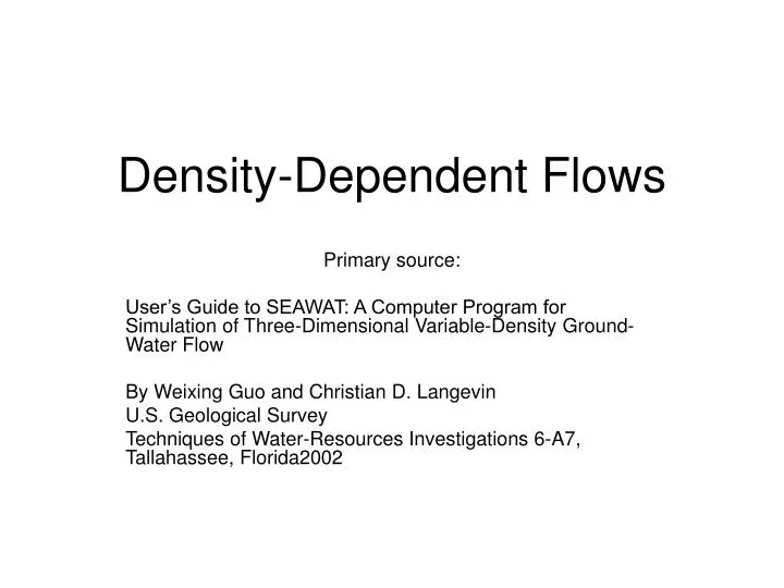 density dependent flows