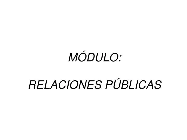 m dulo relaciones p blicas