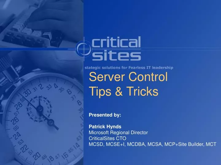server control tips tricks
