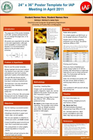 24” x 36” Poster Template for IAP Meeting in April 2011