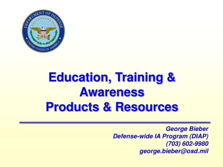 education training awareness products resources