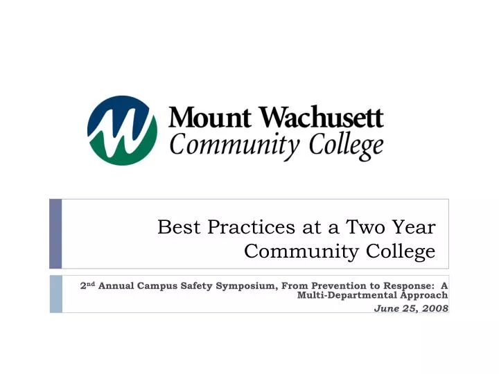 best practices at a two year community college