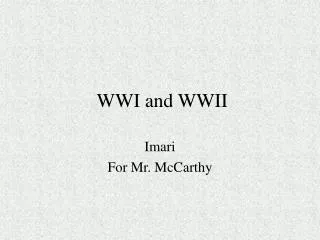 wwi and wwii