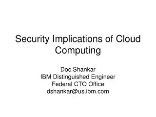 Security Implications of Cloud Computing