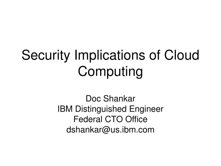 security implications of cloud computing