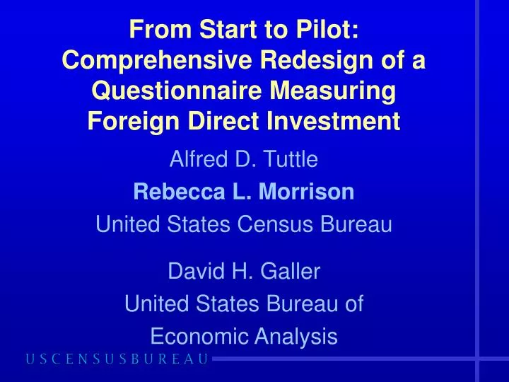 from start to pilot comprehensive redesign of a questionnaire measuring foreign direct investment