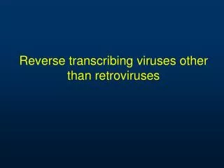 Reverse transcribing viruses other than retroviruses