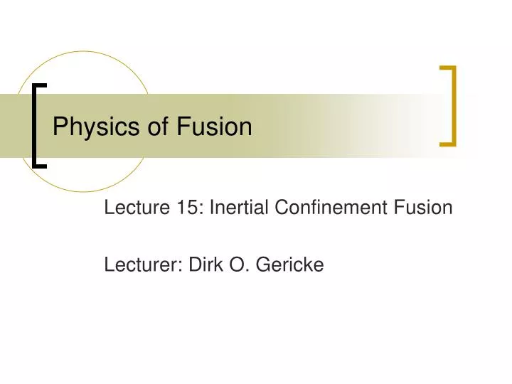 physics of fusion