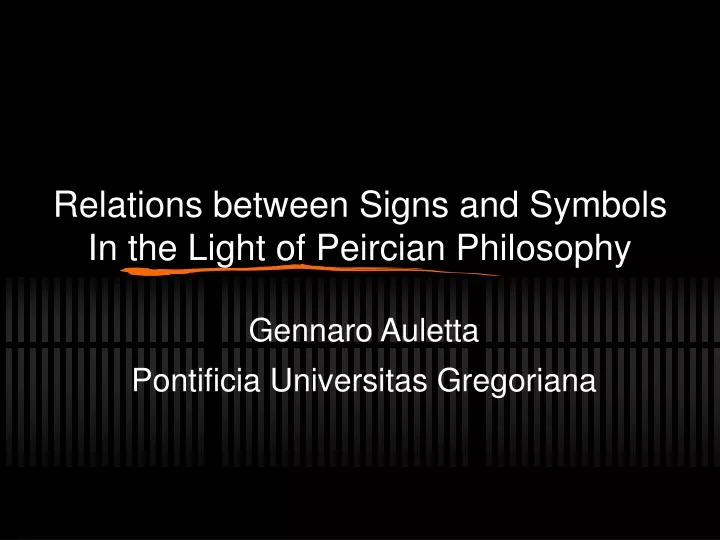 relations between signs and symbols in the light of peircian philosophy
