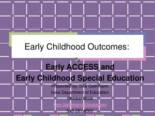 Early Childhood Outcomes: