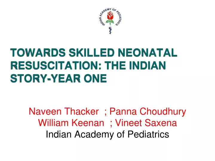 naveen thacker panna choudhury william keenan vineet saxena indian academy of pediatrics