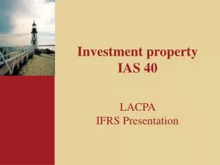 Investment property IAS 40