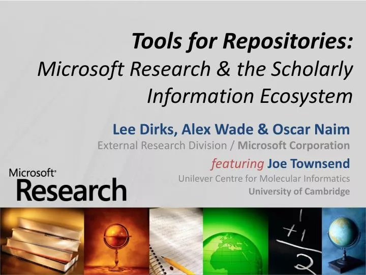 tools for repositories microsoft research the scholarly information ecosystem
