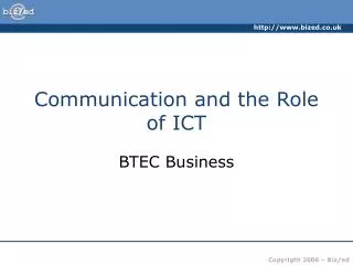 Communication and the Role of ICT