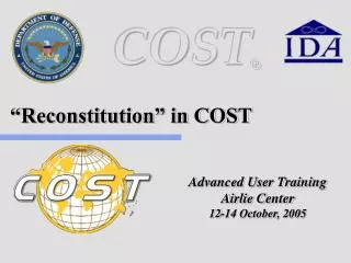 “Reconstitution” in COST