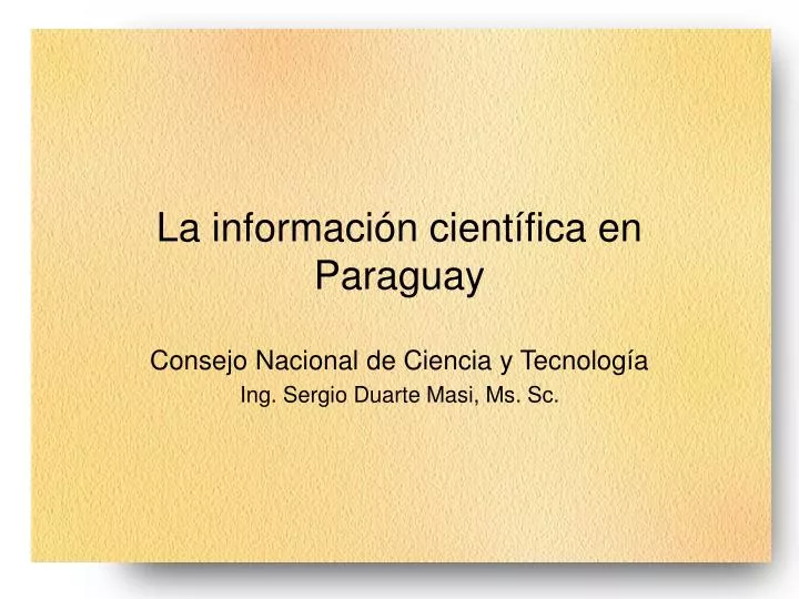 la informaci n cient fica en paraguay