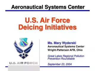 U.S. Air Force Deicing Initiatives