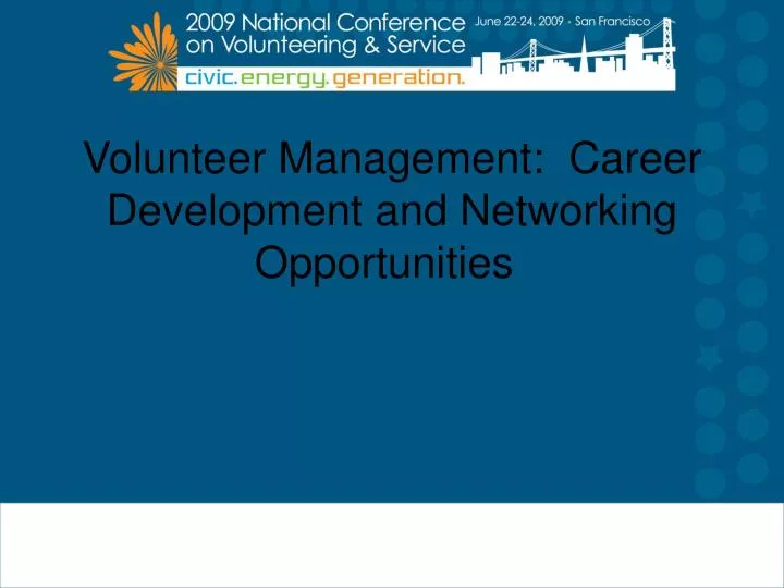 volunteer management career development and networking opportunities