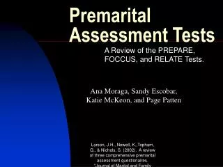 Premarital Assessment Tests