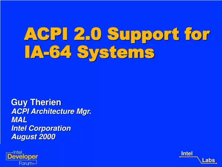 acpi 2 0 support for ia 64 systems
