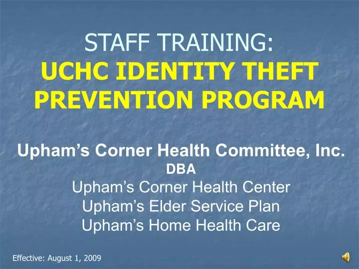 staff training uchc identity theft prevention program