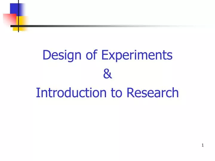 design of experiments introduction to research