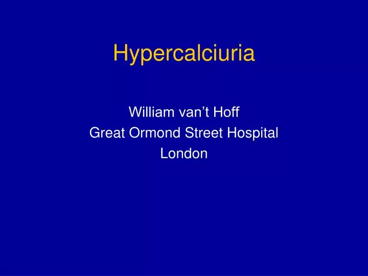 hypercalciuria
