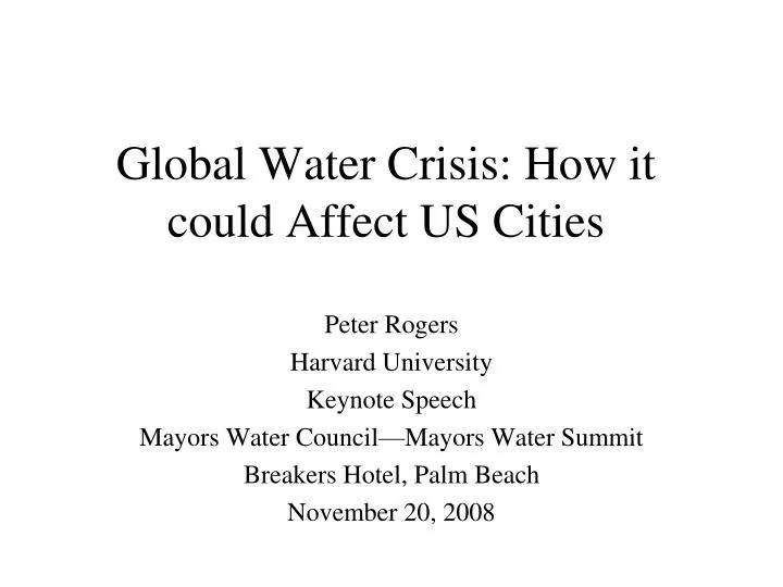 global water crisis how it could affect us cities
