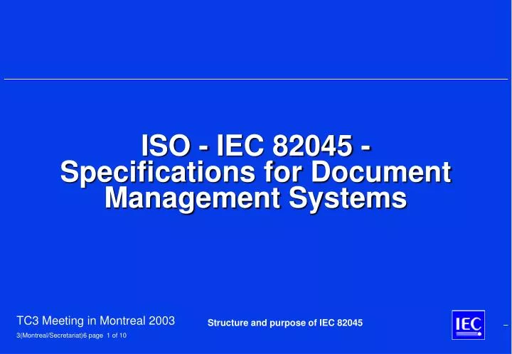 iso iec 82045 specifications for document management systems