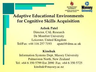 Adaptive Educational Environments for Cognitive Skills Acquisition