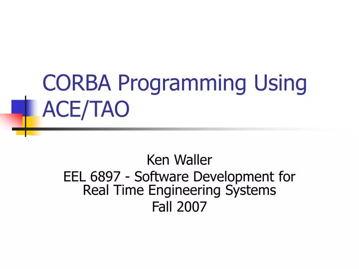 corba programming using ace tao