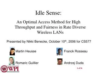 Idle Sense: