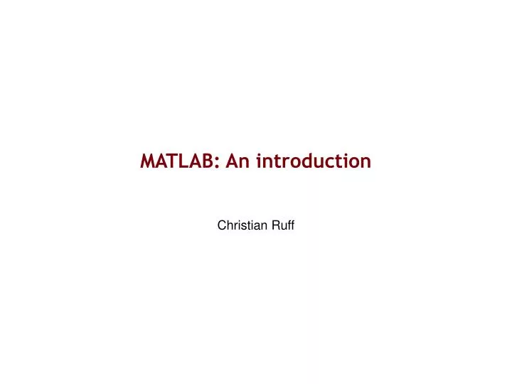matlab an introduction