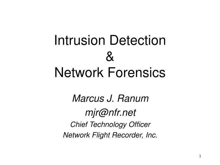 intrusion detection network forensics