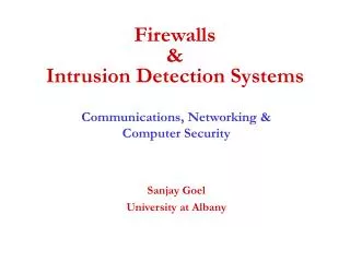 Firewalls &amp; Intrusion Detection Systems