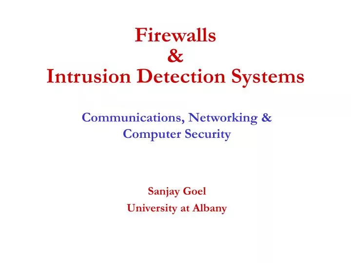 firewalls intrusion detection systems