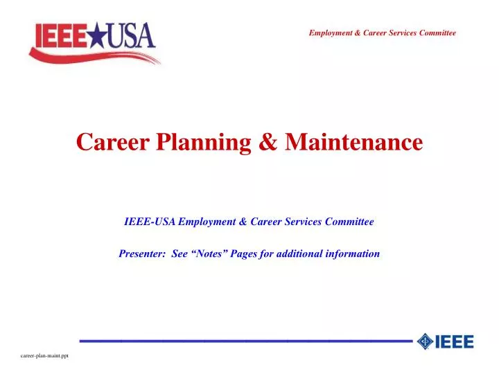 career planning maintenance