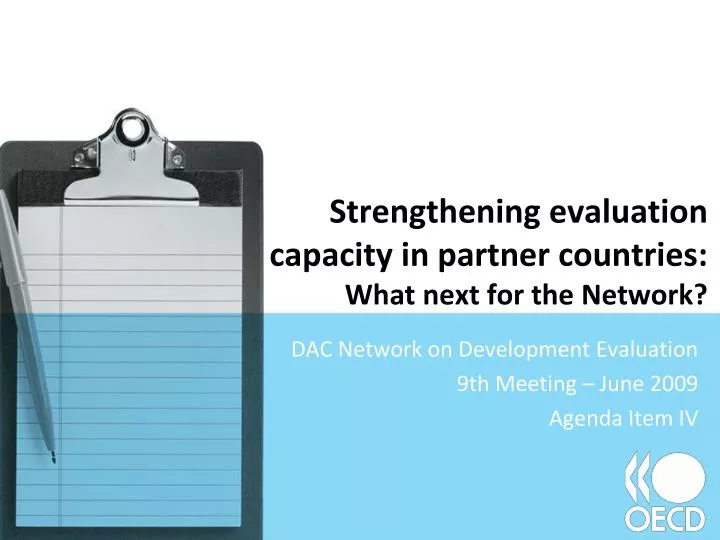 strengthening evaluation capacity in partner countries what next for the network