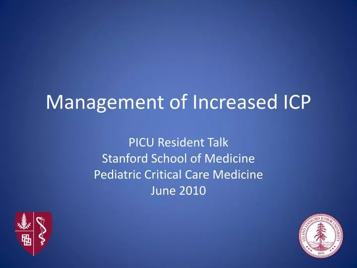 management of increased icp