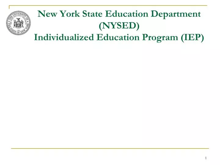 new york state education department nysed individualized education program iep