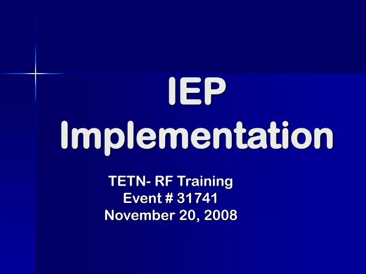 iep implementation