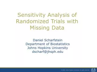 Sensitivity Analysis of Randomized Trials with Missing Data